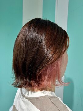 マティーナ ヘアー 池袋(Matina hair) 【ボブ×インナーカラー薄ピンク】20代30代40代50代