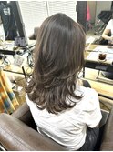フルバング レッドブラウン 似合わせカット カルマパーマ