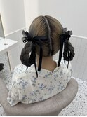 【ヘアメ】ガーリーヘアメ*リボン×わんこヘア*新井