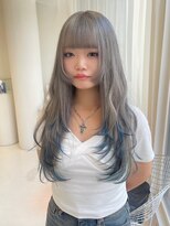 ハイブ 金沢(Hive)&nbsp;ブリーチハイトーンシルバーペールブルーロングレイヤー