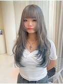 ブリーチハイトーンシルバーペールブルーロングレイヤー