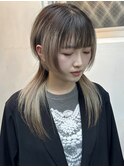 ロングウルフ ウルフカット ウルフ デザインカラー