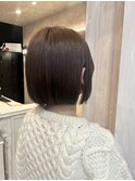 福山美容室carry 切りっぱなし内巻きミニボブ透明感20代