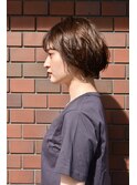 大人可愛い20代30代40代黒髪前下がりショートボブ丸みショート◎