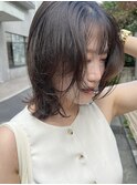 ハッシュカット/レイヤーカット/コテ巻き風パーマ/外ハネボブ/艶