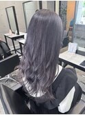 ラベンダーグレージュハイライトバレイヤージュケアブリーチ