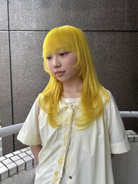 イエナ 渋谷(IENA) イエローレイヤー顔周りレイヤーブリーチ