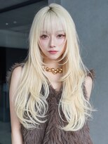 アルバム 池袋(ALBUM)&nbsp;ロング前髪カット顔周りレイヤハイトーン_F61224