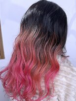 ブレイズヘアー(BLAZEhair)&nbsp;【ビビッドデザイン】レッドグラデーションカラー×ブリーチ２回