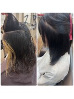 ネコ 稲毛(neco)&nbsp;【稲毛】ブリーチ　髪質改善縮毛矯正　before &after