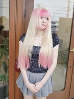 Idk ハイトーン◎ホワイトブロンドxピンク/顔周りレイヤー