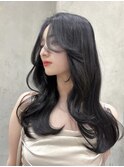 グレージュブラウン/ミディアムレイヤー/韓国/顔周りカット/0620