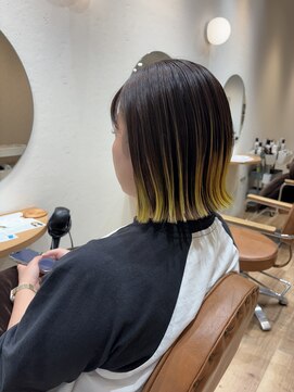 ヘアポケット スタイル店(HAIR POCKET) ぱつっとボブ×プレイングカラー