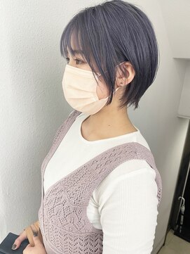 モナン(monan) ボブショート×ラベンダーグレージュカラー　ブルージュ