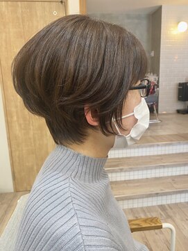 ヘアサロン アンフェール(Hair Salon Amfaire) 【fujimoto】シルエット綺麗見せショート/ベージュカラー