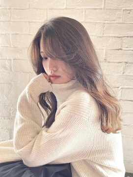 チョビー 銀座(chobii) 抜け感/イルミナカラー/コテ巻き風パーマ/艶カラー/韓国ヘア