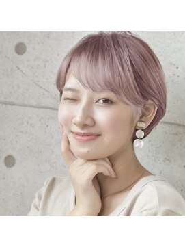 アッシュ 西船橋店(Ash) ピンクベージュ×丸みショート