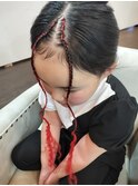 ウェーブエクステ　前髪コーンロウ＆ブレイズ