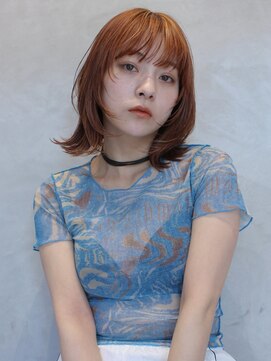 シアン(SYAN) オレンジカラー/オレンジベージュ/レイヤーカット顔まわりカット