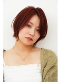 大人かわいい暖色ショートボブ
