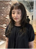 顔まわりカットレイヤーカット顔まわりレイヤーグレージュカラー