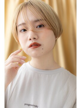 カバーヘア ブリス 戸田公園西口店(COVER HAIR bliss) ハイトーンカラー小顔マッシュ金髪ボブTb2戸田公園10代20代30代