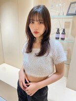 ガリカ 横浜(Gallica) 【mirei】セミロングウルフ顔周りレイヤー薄めバング