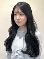 ザックラフィネ(ZACC raffine)&nbsp;ウォニョン前髪/韓国風/黒髪ロング/ウェーブヘア/ブルージュ