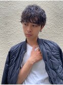 センターパートメンズパーマニュアンスパーマハンサムショート