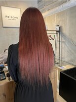 ルフレ 新宿本店2nd(Reflet)&nbsp;レッドカラー＆プルエクステ