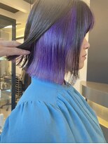 オーティティ(O-TETE)&nbsp;O-TETE インナーカラーパープルカラー切りっぱなしボブ