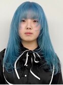 ペールブルー[新宿駅/ワンレン/ダブルカラー/小顔] 
