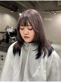 アプリコットオレンジ/くびれヘア/ウェーブショート［新潟］