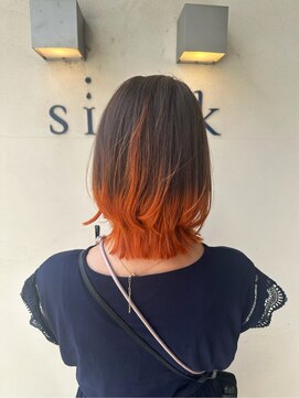 ロア バイ シズク センター南(LOA by sizuk) 裾グラデーション×オレンジ