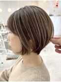 20代～50代☆ショートボブ細めハイライト髪質改善◎ベージュ