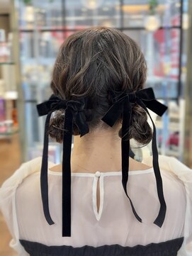 ツインアレンジ/結婚式ヘア/お呼ばれヘア