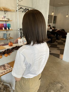 シェル 津山の手店(shel) 外ハネボブナチュラルカラー艶髪髪質改善