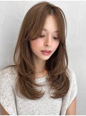 うるツヤダークアッシュこなれヘアモテ髪レイヤーカット美髪