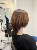 くびれレイヤーボブ × ブラウンベージュ