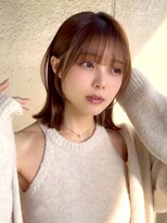 アビー 福岡天神(ABBEY) ミディアムヘアレイヤーカット前髪カット髪質改善トリートメント