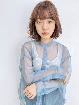 ベルベットオンザビーチ 表参道 原宿(Velvet on the Beach) くすみブルー_ミニウルフレイヤーボブ NOB