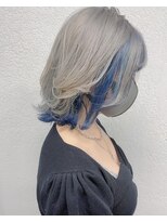 アジールヘア 所沢プロペ通り店(agir hair) シルバー×ブルーインナーカラー