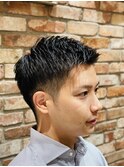 直毛ショートツーブロック