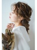ヘアアレンジパーティー結婚式二次会編み込みポニーテール国分寺