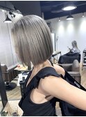 切りっぱなしボブ エアリーロング 美髪 ピンクブラウン