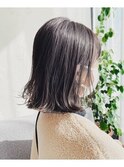 ◆外ハネボブ【くびれヘア・ハイライトカラー・アッシュ】