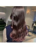 デザインカラーレイヤーカットウェットヘア夏オリーブベージュ