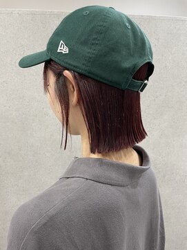 ヌーヴェル(nouvelle) 切りっぱなしBob×チェリーレッド