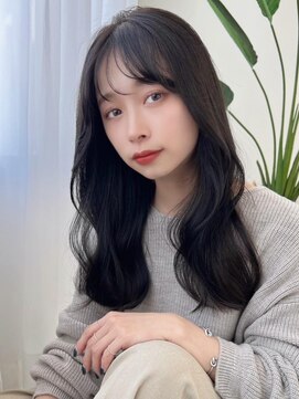 ソヨン 金山店(SOYON) 波巻き/小顔/似合わせカット/フェミニンロング/黒髪/ネビージュ