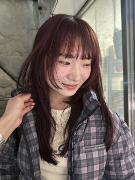 ノラ シブヤ(NORA) レッドブラウン、ダブルカラー、ワインレッド